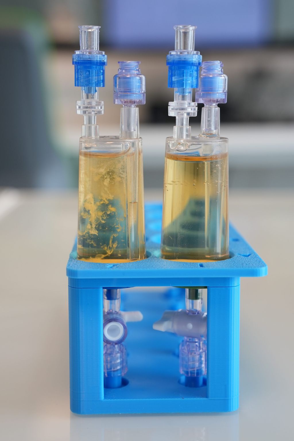 Close-up of Sterinow® cassette components designed for membrane filtration sterility testing